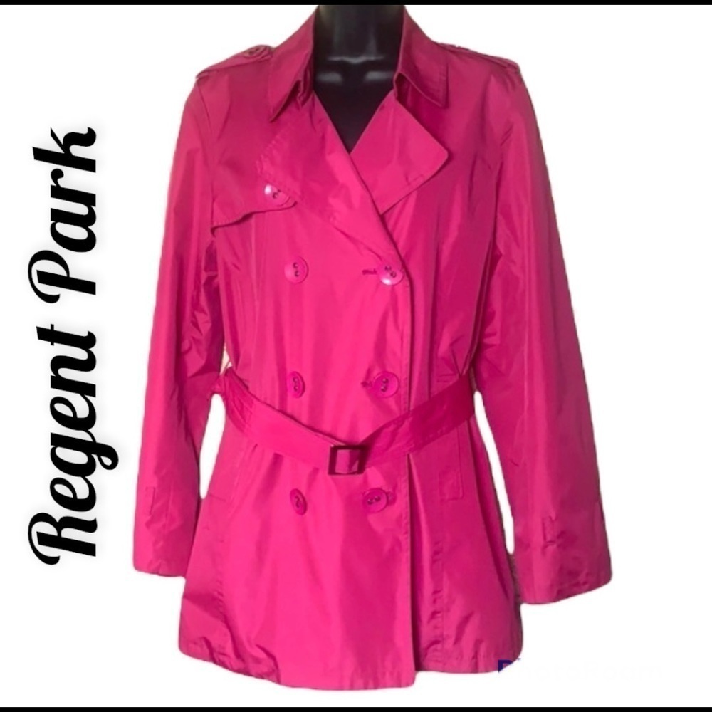 REGENT Park Hot Pink Women’s Spring/Fall Trench Coat/Rain Jacket Size M
